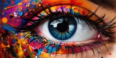 Closeup eye Multi-colored eye
