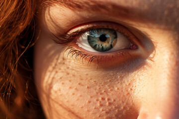 Closeup of beautiful woman eye