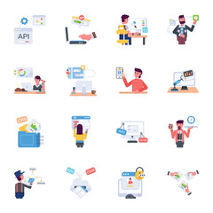 Pack of Software Engineering Flat Icons 

