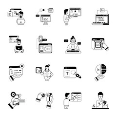 Collection of Software Development Glyph Icons 

