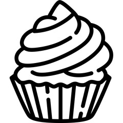 Cupcake icon. Outline design. For presentation, graphic design, mobile application.