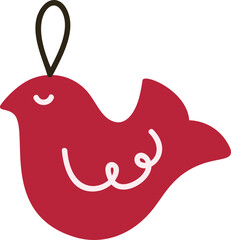 Cute bird christmas and Happy new year element vector