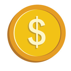 Dollar Currency Money Coin Piece, Coin Illustration  