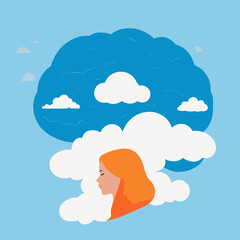 girl with cloud
