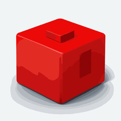 3d red cube