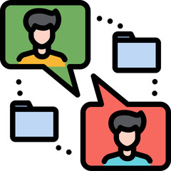 Working online icon. Filled outline design. For presentation, graphic design, mobile application.