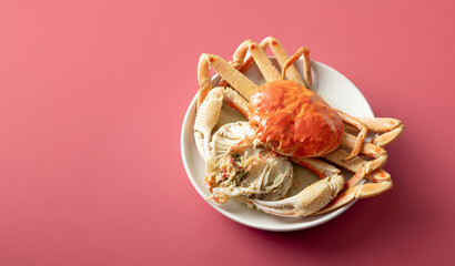 steamed crab on a plate