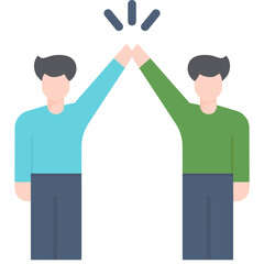 Touching hand for cerebrate icon. Flat design. For presentation, graphic design, mobile application.