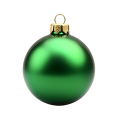 Green Christmas decoration ball isolated on transparent background