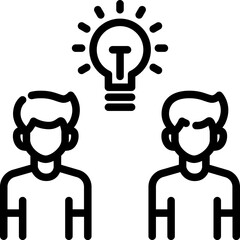 Idea icon. Outline design. For presentation, graphic design, mobile application.