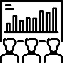 Business profits icon. Outline design. For presentation, graphic design, mobile application.