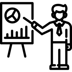 Presentation icon. Outline design. For presentation, graphic design, mobile application.
