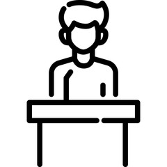 Leader icon. Outline design. For presentation, graphic design, mobile application.