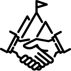 Success icon. Outline design. For presentation, graphic design, mobile application.