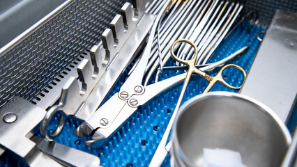 Wire cutting pliers, Medical surgical tools are in the equipment storage box.