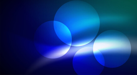 Shiny Light Neon Bubble Circles. Vector illustration For Wallpaper, Banner, Background, Card, Book Illustration, landing page