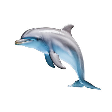 Dolphin photograph isolated on white background