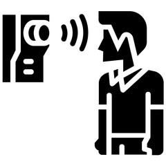 Thermal scan icon. Solid design. For presentation, graphic design, mobile application.