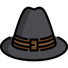 Hat icon. Filled outline design. For presentation, graphic design, mobile application.