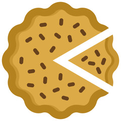 Pie icon. Flat design. For presentation, graphic design, mobile application.