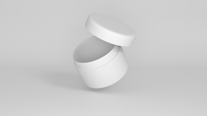 3D rendered Cosmetics Jar mock up. Packaging clear Cosmetic cream on isolated Light Grey background