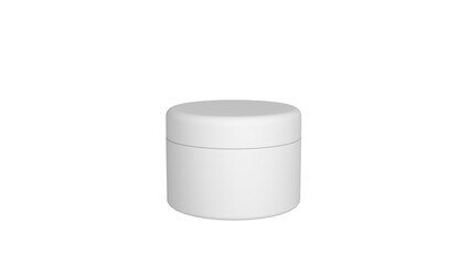 3D rendered Cosmetics Jar mock up. Packaging clear Cosmetic cream on isolated Light Grey background