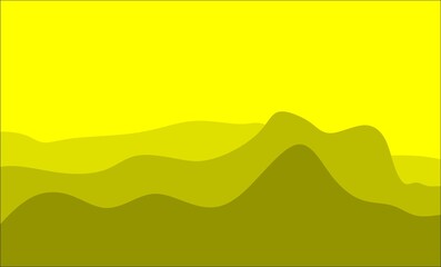 mountain and yellow in the sky 