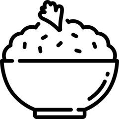 Mashed potatoes icon. Outline design. For presentation, graphic design, mobile application.