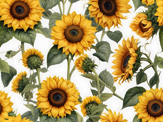 A clipart with sunflowers