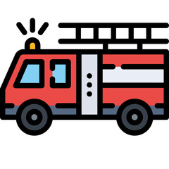 Fototapeta premium Fire truck icon. Filled outline design. For presentation, graphic design, mobile application.
