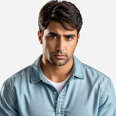 Obraz premium Man with worried expression, frowning face
