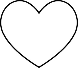 Heart Red outline flat style Icon, Love Symbol Valentine's Day for graphic design, logo, web site, social media, mobile app, ui illustration - obrazy, fototapety, plakaty