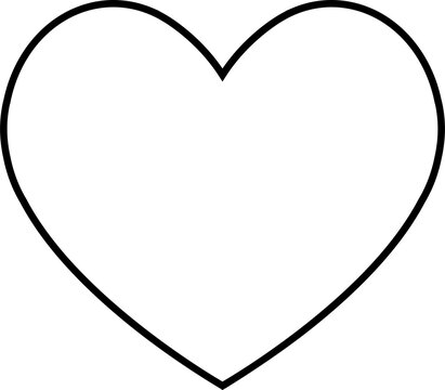 Heart Red outline flat style Icon, Love Symbol Valentine's Day for graphic design, logo, web site, social media, mobile app, ui illustration