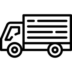 Truck icon. Outline design. For presentation, graphic design, mobile application.