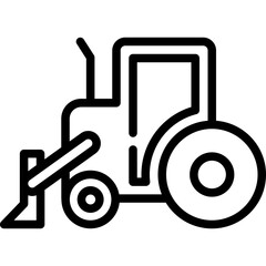 Bulldozer icon. Outline design. For presentation, graphic design, mobile application.