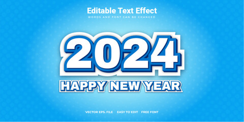 Happy New Year 2024 Editable Text Effect
