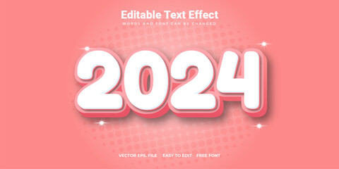 Playful and Pink-Colored 2024 Text Effect