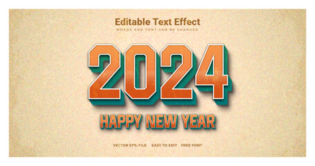 2024 Text Effect with a Vintage Style