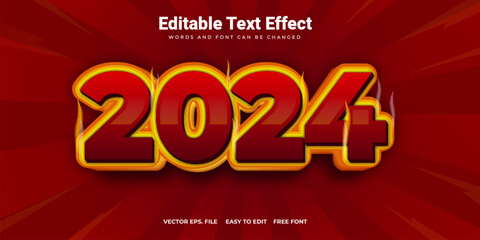 New Year 2024 Text Effect with Fiery Elements