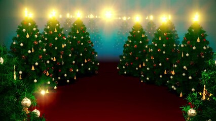 Festival for Christmas Tree Decorated In Carnival motion footage for festival films and cinematic in celebrate scene. Also good background for scene and titles.