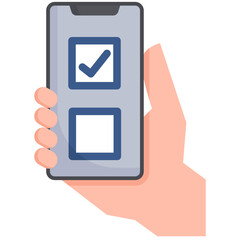 Vote on mobile icon. Flat design. For presentation, graphic design, mobile application.