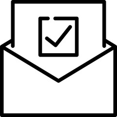 Vote by mail icon. Outline design. For presentation, graphic design, mobile application.