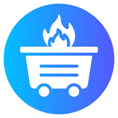 dumpster fire gradient icon