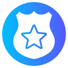 Obraz premium police shield gradient icon
