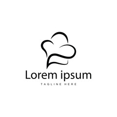 Simple Chef Hat Logo Chef Expert Illustration Kitchen Cooking Design Silhouette Vector Template