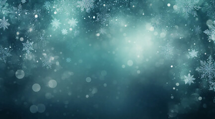 Cool wintery bokeh background in green tones.