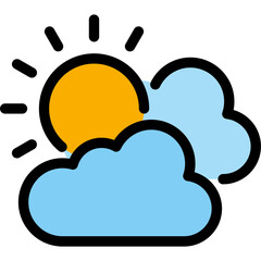 Cloudy icon. Filled outline design. For presentation, graphic design, mobile application.