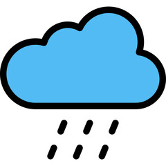 Rain icon. Filled outline design. For presentation, graphic design, mobile application.