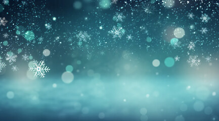 Obraz premium Cool bokeh background in green tones.