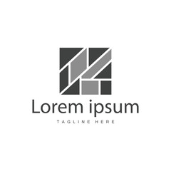 Floor Logo Design for Home Ceramic Decoration with Minimalist Abstract Shapes, Vector Templet Illustration